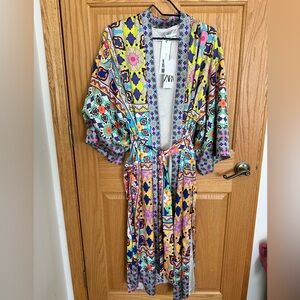 Zara Multicolor Patterned Kimono